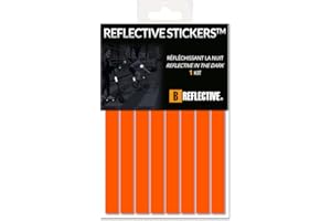 B REFLECTIVE - Set of 8 Retro Reflective Stickers for Scooters, Bikes, Motorcycles,... - Multi Support Strips - High Visibili