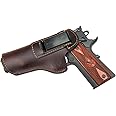 The Defender Leather IWB Holster - Fits Most 1911 Style Handguns - Kimber - Colt - S & W - Sig Sauer - Remington - Ruger & More - Made in USA
