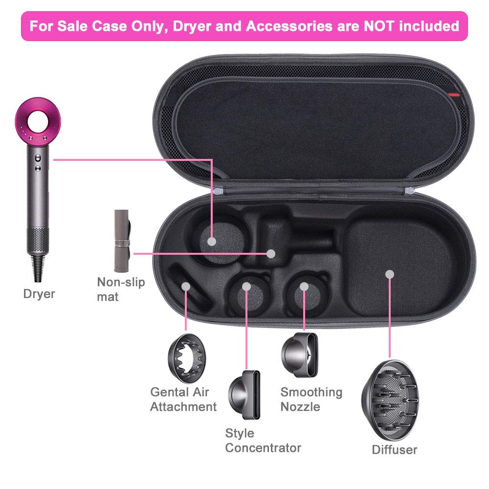 RLSOCO Hard Case for Dyson Supersonic Hair Dryer Iron/Fuchsia-Fits All Hair Dryer Accessories (Pink): Health & Personal Care