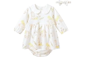 pureborn Baby Toddler Girl Dress with Bloomer Short and Long Sleeve Playwear Dress with Diaper Cover