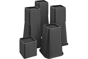shouwuhho Bed Risers 12 Inch Heavy Duty, Furniture Risers Lifts 12" 8" 4" for Table, Desk Leg, Sofa, Couch, Adjustable Bed Frame Risers Supports Up to 6,000 Lbs, Black