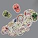 Homyu Stickers Colorful Skull Decals 60-Pcs for Laptops Motorcycle Portable Luggages Ipad Laptops Waterproof Sunlight-Proof