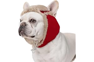 CAREUPET Dog Hats for Large Dogs, Christmas Dog Hat with Ear Holes & Adjustable Chinstrap, Pet Warm Snow Bomber Hat for Cold Weather, Soft Faux Rabbit Fur, Outdoor Beanies Noise Protection