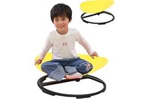 MIFASUO Sensory Spinning Chair for Kids with autism,Sit and Spin Chair for Kids Autism, 360° Sensory Integration Training Toy,swivel ADHD chair,Sensory Equipment,Special education (Round Shape, Yellow)