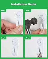 Merriway BH00092 Non-Trace Hardwall Picture Hanger Hook 40 mm White Pack 10 view 2