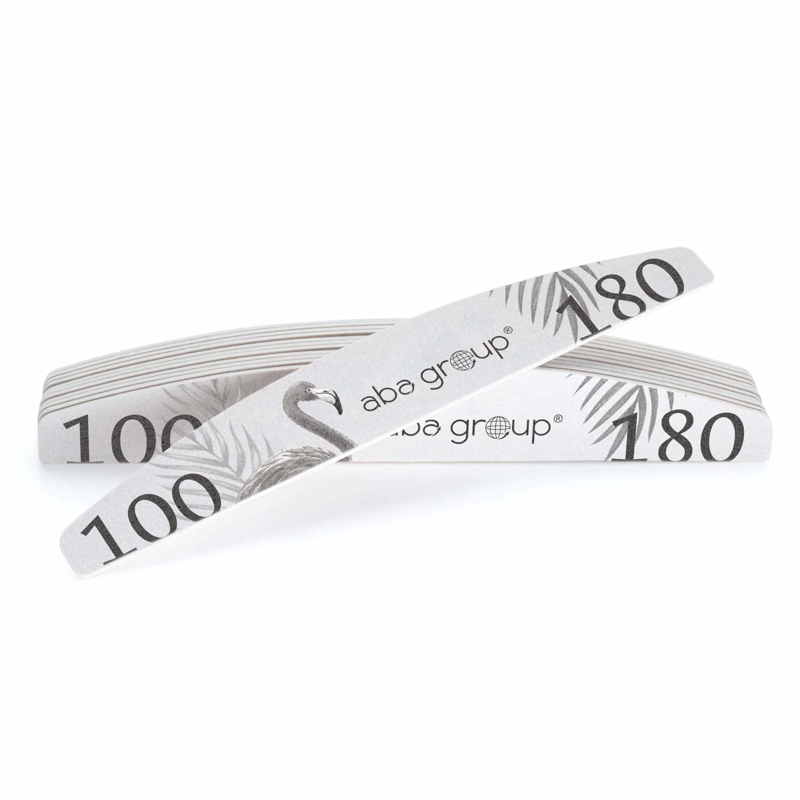 ABA Group Pack of 25 Flaming Half Moon Professional Nail Files, 100/180 Standard Single Use, Quality Abrasion-resistant File Set, Made in EU