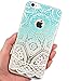 iPhone 6 Case, iPhone 6s Case,JAHOLAN TPU Silicone Gel Soft Clear Case Cover for Iphone 6 6S - Blue White Tribal Henna