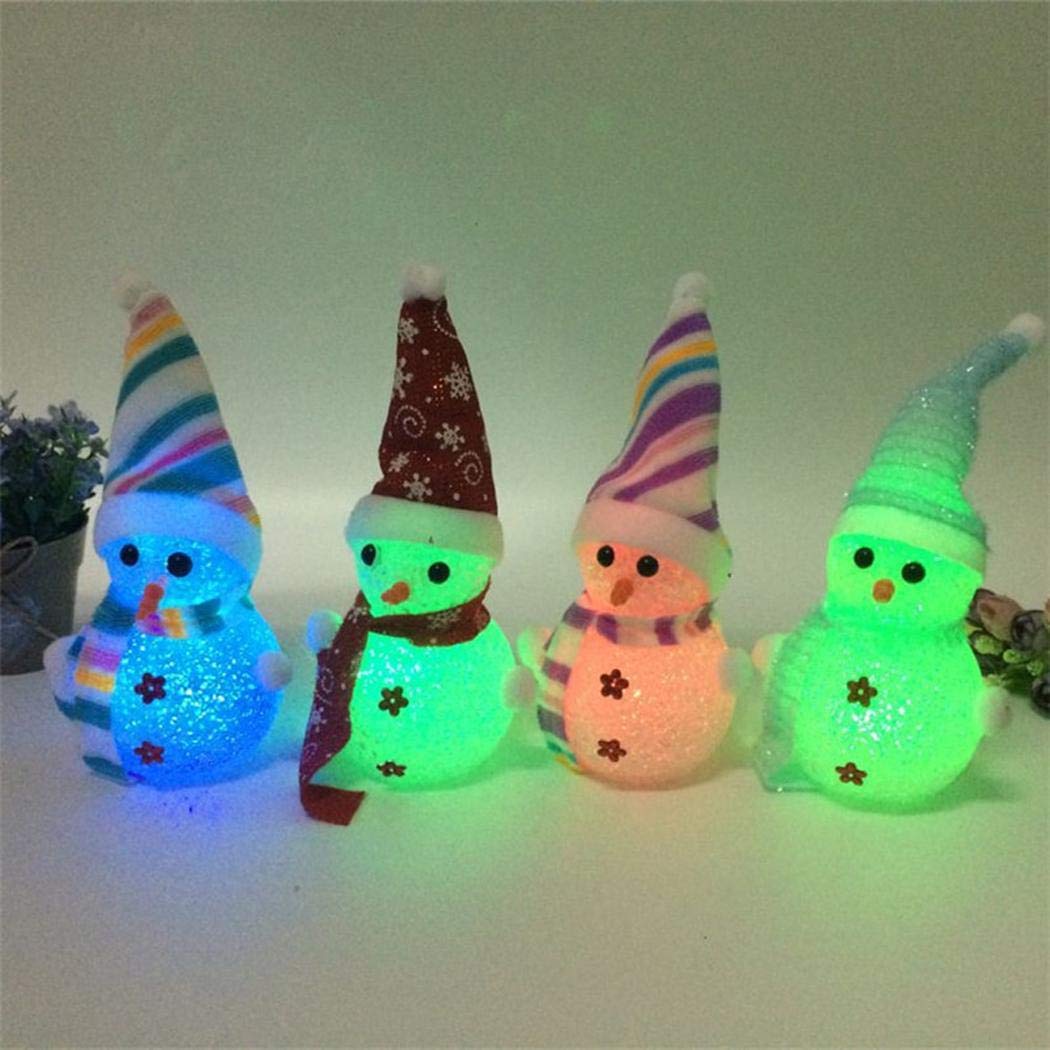 Miseku Color Changing LED Festival Snowman Night Light Home Decor Christmas Ornaments