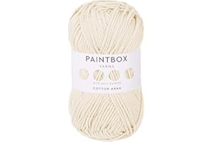 Paintbox Yarns 100% Cotton Aran Yarn 1.76oz (50g), 93 Yards (85m) - Banana Cream Worsted Wool for Crochet, Knitting - Soft, Lightweight for Sweater, Clothes