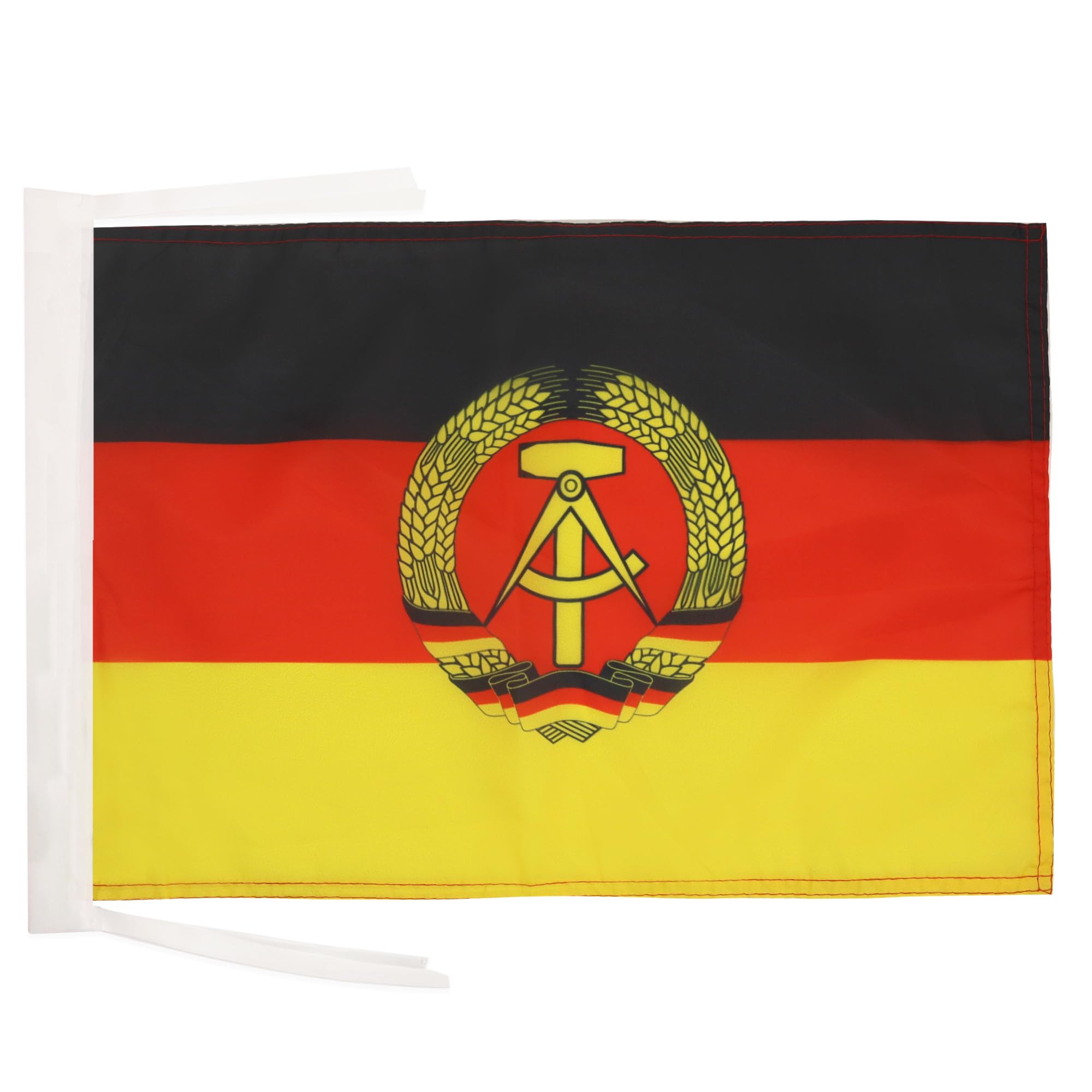 AZ FLAG - East Germany Flag - 18'' x 12'' - 100% Polyester German RDA Small Banner with Two Cords - Fade Resistant - Vivid Colors - 18x12 in - 45x30 Cm — image 1