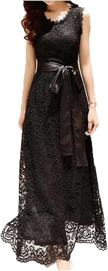Amazon グリーンティー ブラック L レース ワンピース ロング ノースリーブ キレイメ キレイめ服 オールインワン オシャレナ ナイトウェア ルームウェア 部屋着 マタニティ 結婚式 パーティー スタイリッシュ ドレス 伸縮 ストレッチ キュート オシャレな服 オデカケ
