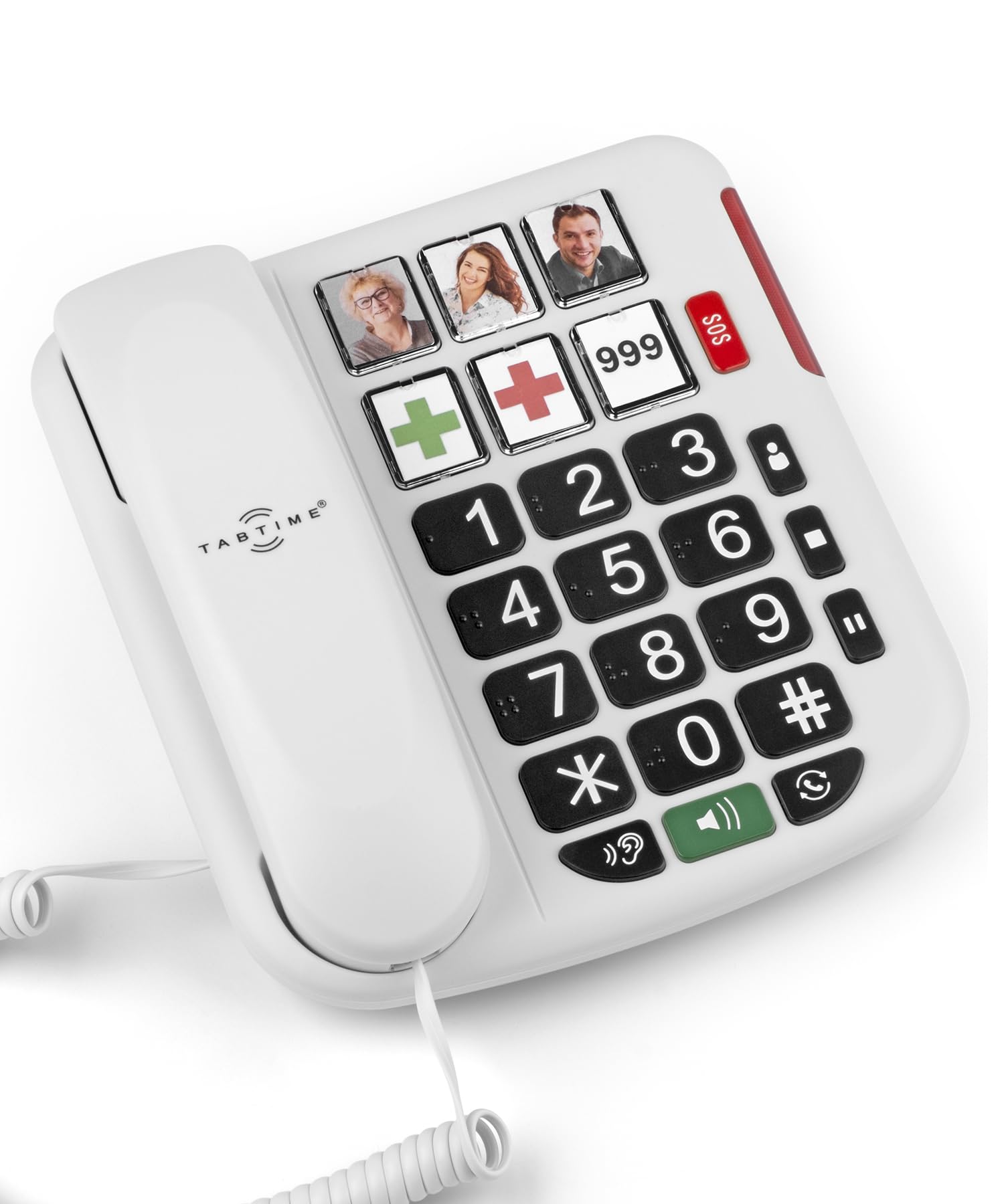 Big Button Landline Phone for Elderly, Hearing Aid Compatible Phone with Amplified Volume for Hard of Hearing, Great dementia aid