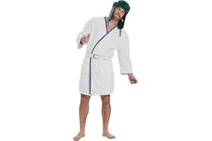 DANLOIS Cousin Eddie Robe and Hat - Eddie Robe Belt Set with Trapper Hat from National Lampoons Christmas Vacation for Halloween Christmas Cosplay Costume White