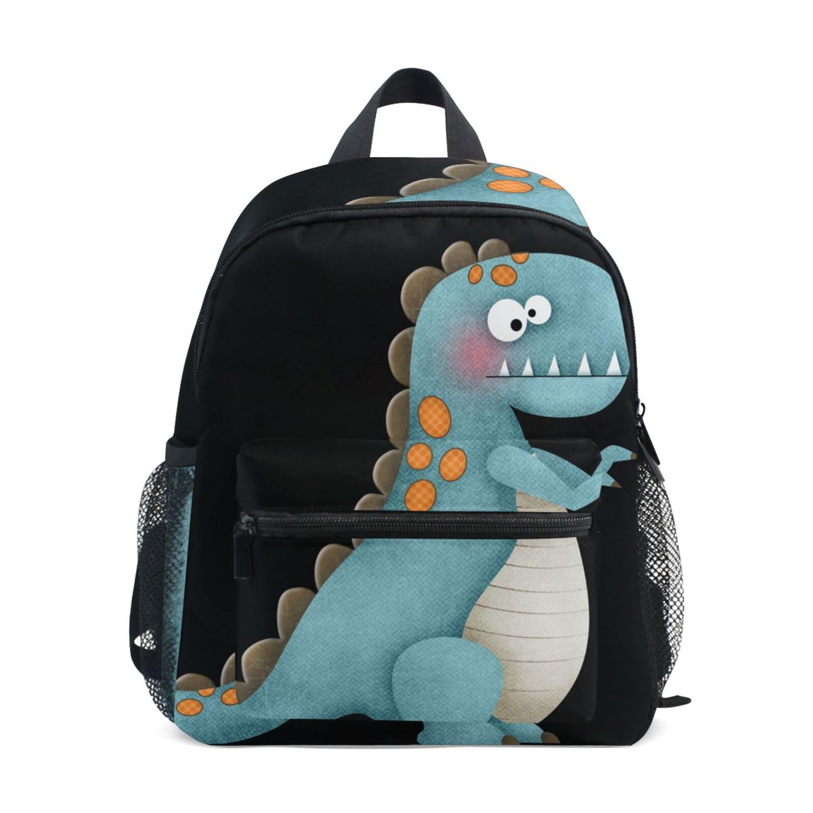 ISAOA Blue Dinosaur Children's Backpack for Boys,Kid's Schoolbag for Kindergarten Preschool Toddler Baby Nursery Travel Bag with Chest Clip