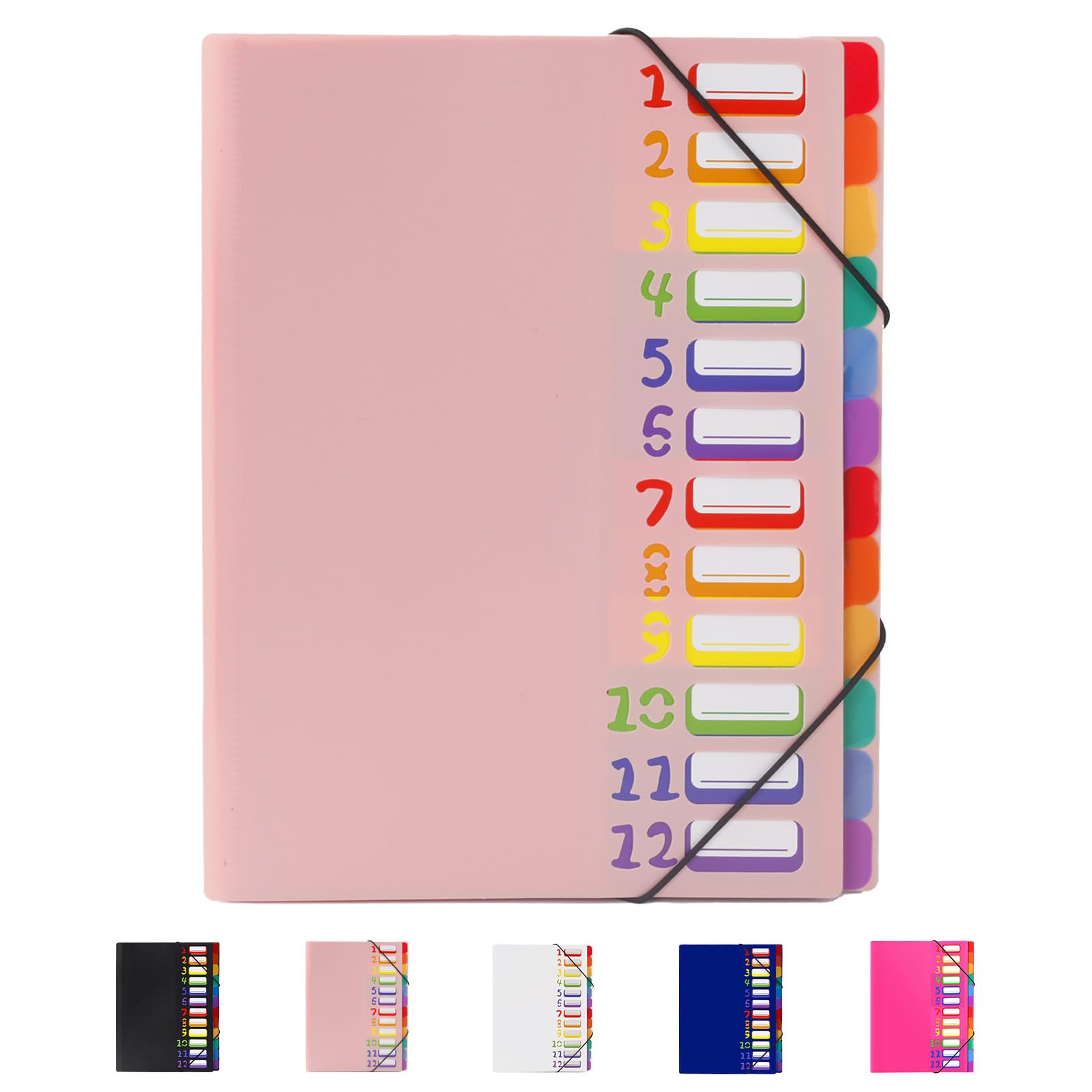 24 Pockets Expanding File Folder Organizer,Accordion File Organizer,A4 Letter Size,Rainbow Tab, for Home/Office/School Document Organizer