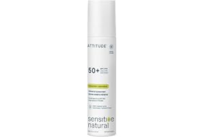 ATTITUDE Sensitive Skin Mineral Sunscreen Lightweight Lotion SPF 50, Broad Spectrum Zinc Oxide, EWG Verified, Mineral-Based, 