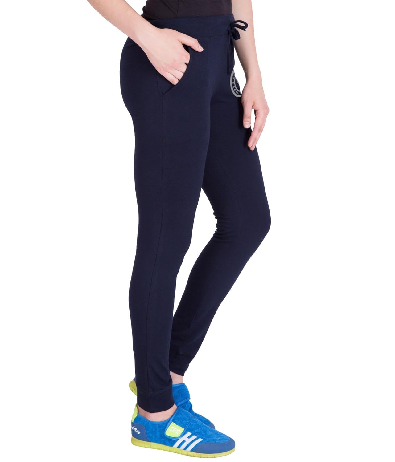 american-elm blue printed track joggers for women