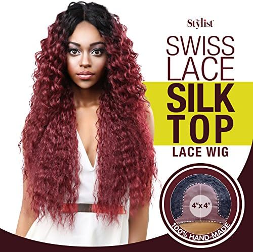 The Stylist Synthetic Lace Front Wig Swiss Lace Silk Top Paradise Wave (F1B/30)