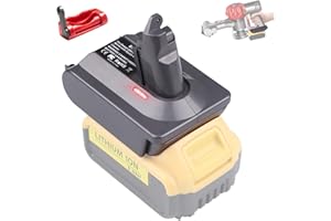 JJXNDO V6 Adapter for Dewalt to for Dyson V6, Battery Converter for Dewalt 20V to Work with for Dyson V6 Animal Fluffy Motorhead Vacuum Cleaners with Trigger Lock(Not V6 Battery)