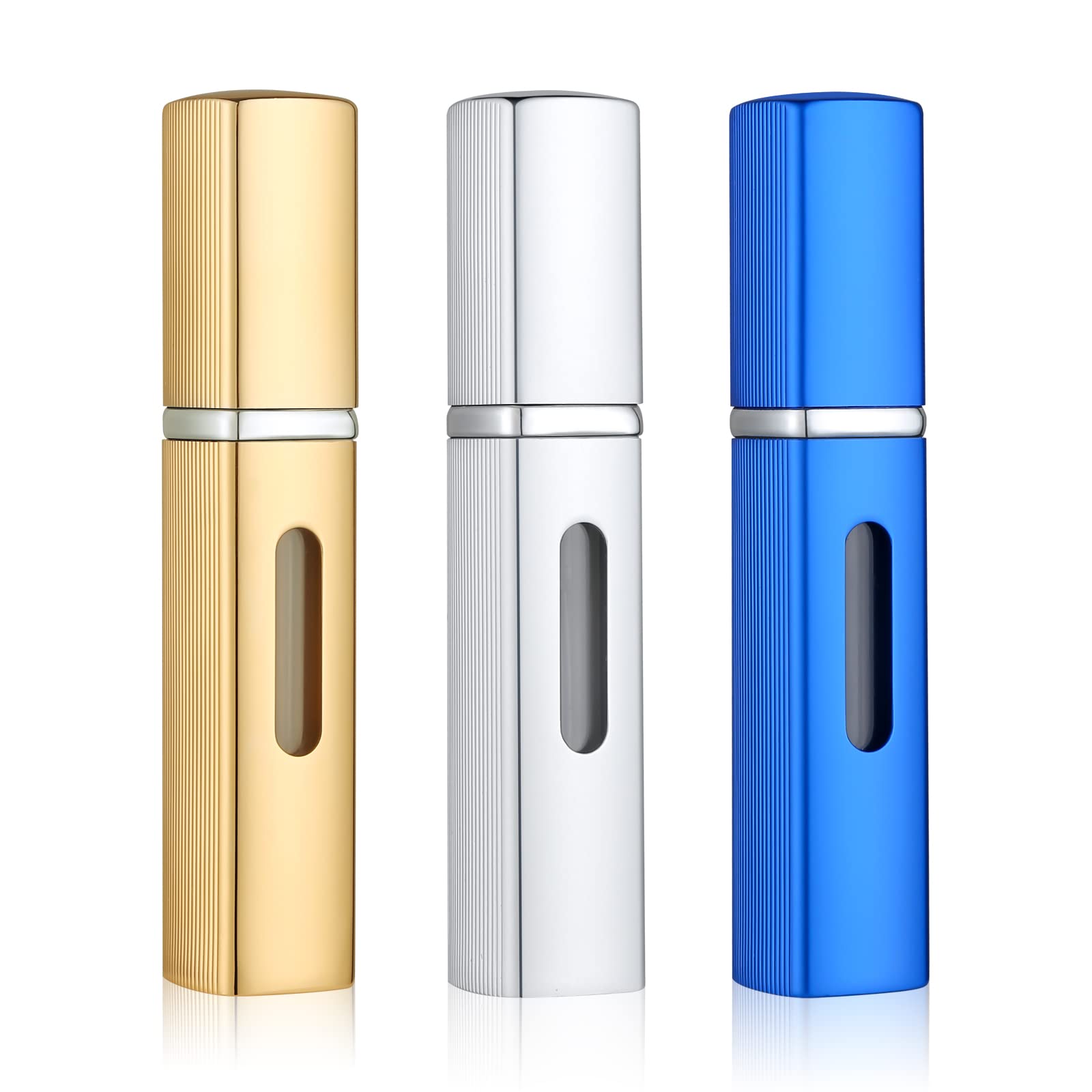 YOCASII 8ml Travel Perfume Atomizer Refillable, 3pcs Square Cologne Bottle Refillable, Travel Size Empty Spray Bottles Perfume Atomizer