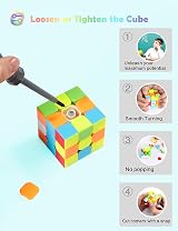 ROXENDA Speed Cube Set 2x2 3x3 Stickerless Original Fast Cube with Guide view 6