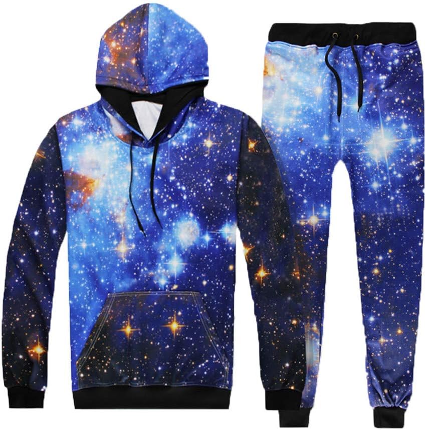Men's Fashion Jogging Tracksuit Camo Print Sportswear Casual Joggers Sets Hoodie Sweatshirt+Sweatpants Outfits by-Leegor