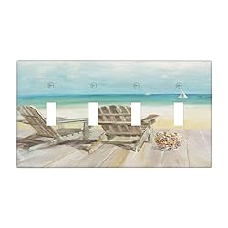 Spshian Light Switch Cover Beach Chair Seascape