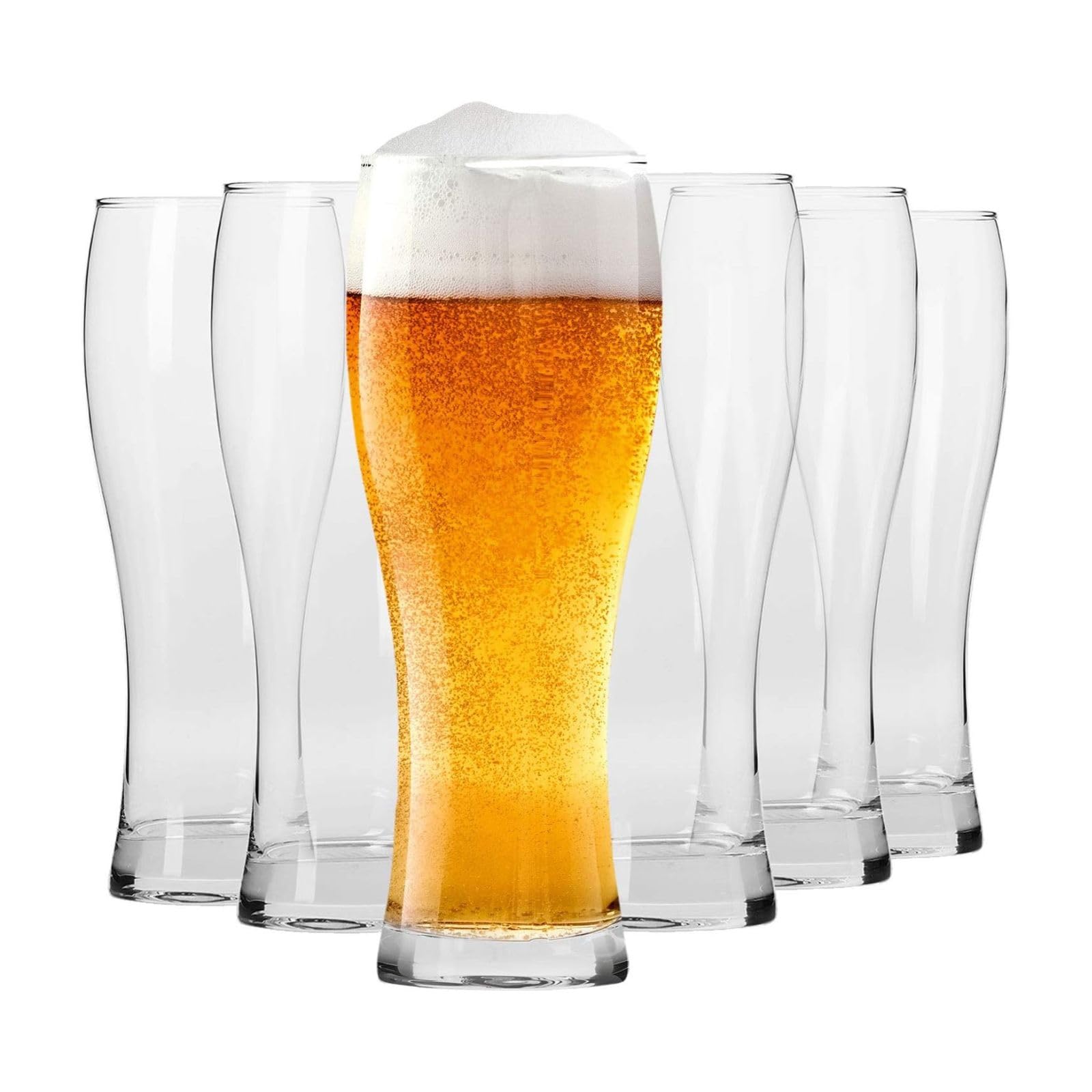 Krosno Tall Craft Beer Pint Glasses | Set of 6 | 500 ML | Chill Collection | Guinness Glass Drinking Glasses Cocktail Glasses | Perfect for Home, Bar and Kitchen | Dishwasher Safe Glass Cups