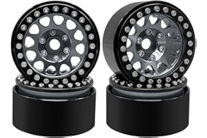 GLOBACT OGRC 4PCS Beadlock Rims 1.9 Inch Wheels RC Rim Hub Aluminum Beadlock Rims for Traxxas TRX4 TRX6 Redcat GEN7 GEN8 Rc4wd D90 Axial SCX10 SCX10 II 90046 SCX10 III AXI03007 12mm Hex 1/10 RC Crawler