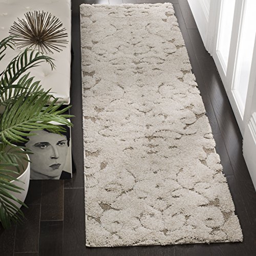 Safavieh Florida Shag Collection SG470-1113 Cream and Beige Runner (2'3 x 8')
