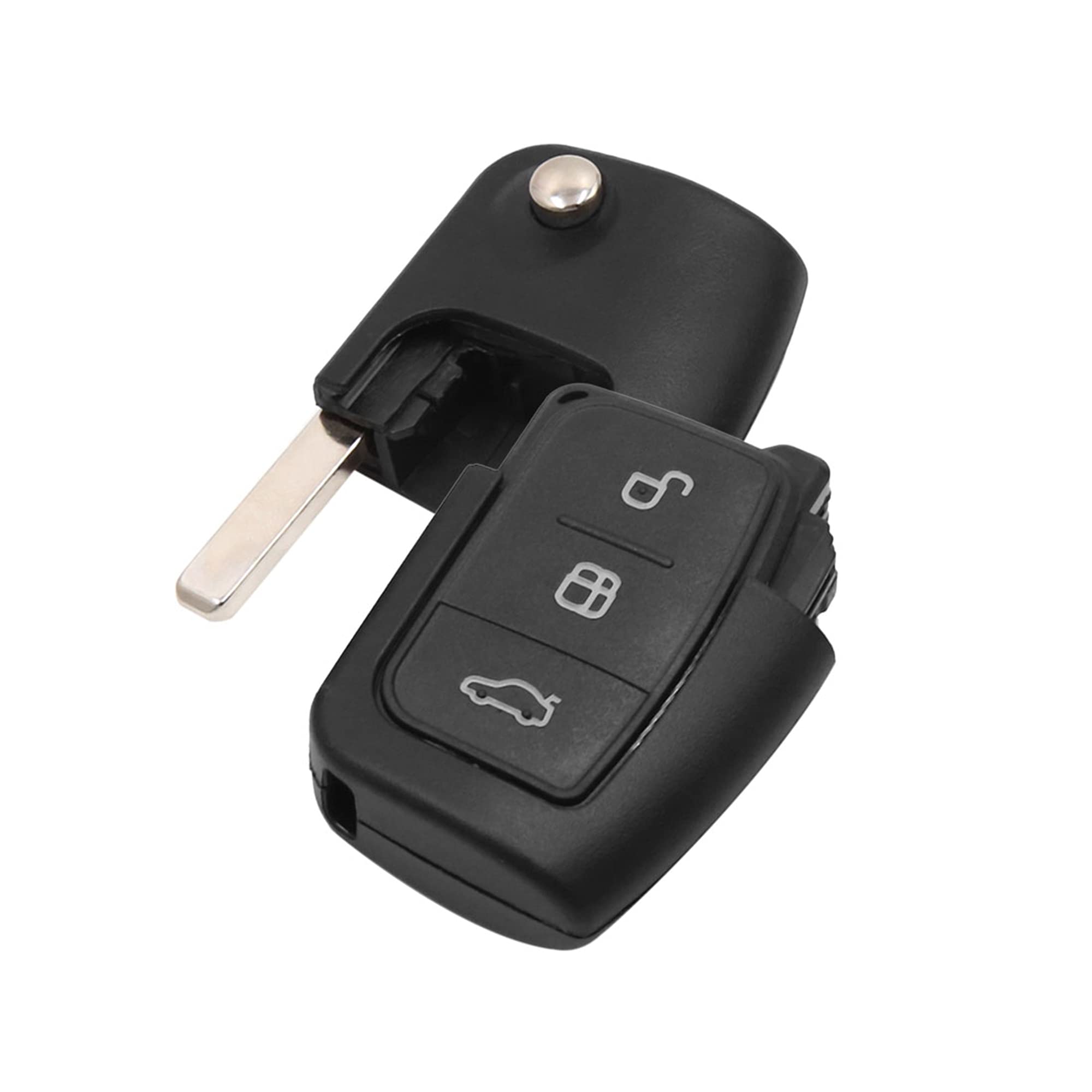 sourcing map Car Replacement Remote Key Fob Shell Case 3 Key Buttons for Fiesta