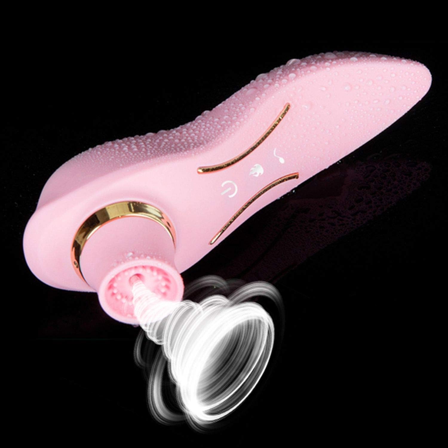 Novelty Toys Couples Funny Heating Tongue Nipple Sucker Female Manual 12 Speed Stimulator Sucking Toys,Rose Red