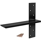 （2-Pack） Free Hanging T Shelf Bracket, Solid Heavy Duty Steel Knee Wall Hidden Granite Countertop Support Floating Bracket Hardware, Universal ,12 Inch , DIY Projects , Screws Included