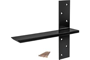 PETRELWING （2-Pack） Free Hanging T Shelf Bracket, Solid Heavy Duty Steel Knee Wall Hidden Granite Countertop Support Floating Bracket Hardware, Universal ,12 Inch , DIY Projects , Screws Included