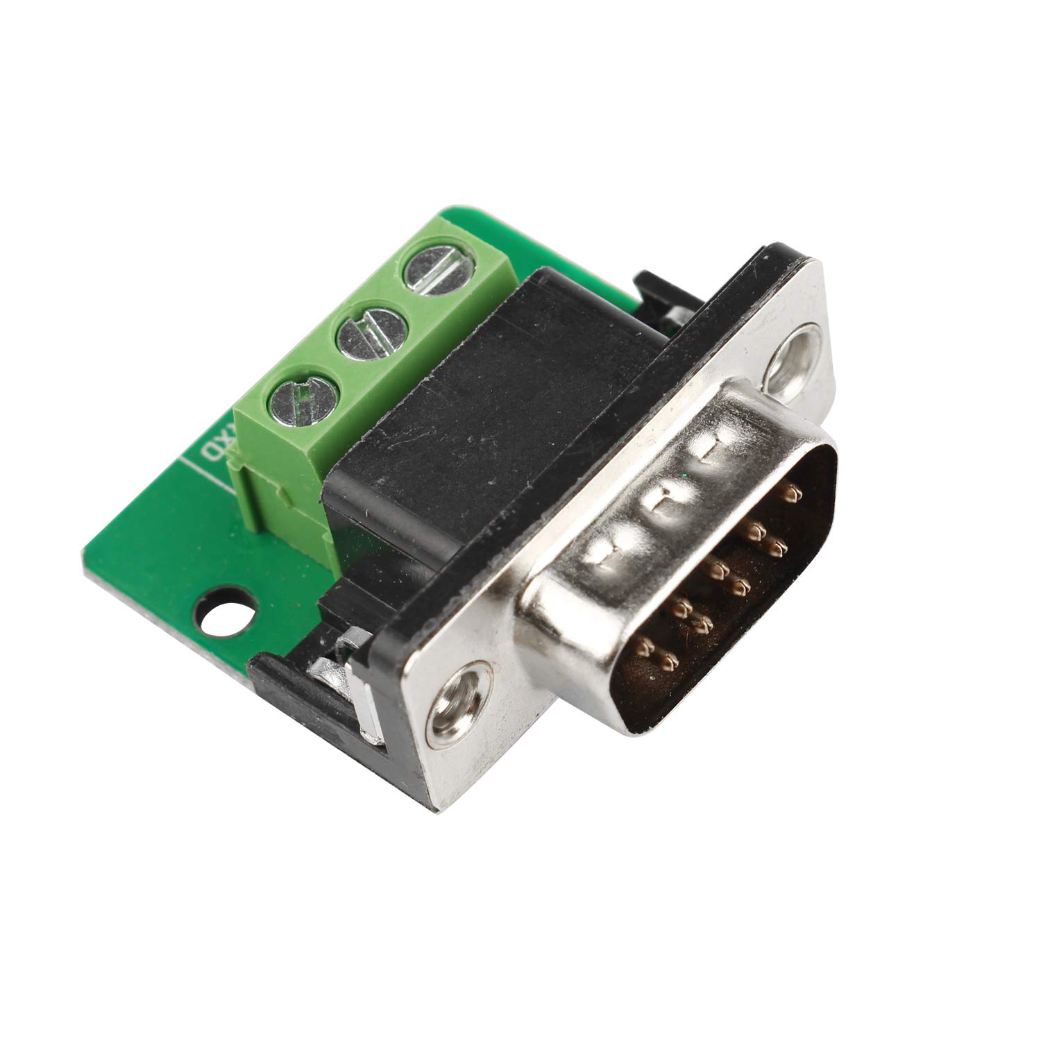 Futheda D-sub DB9 Interface Breakout Board Connector 9-pin 2-row Male RS-232 Serial Port Solderless Terminal Block Adapter