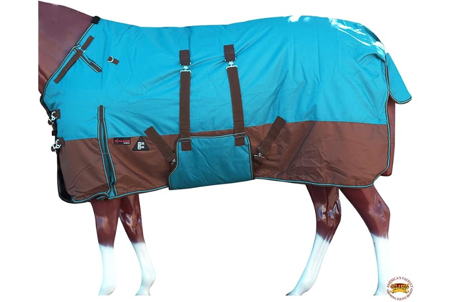 HILASON 1200D Winter Waterproof Poly Horse Blanket Belly Wrap | Turnout Blankets for Horses