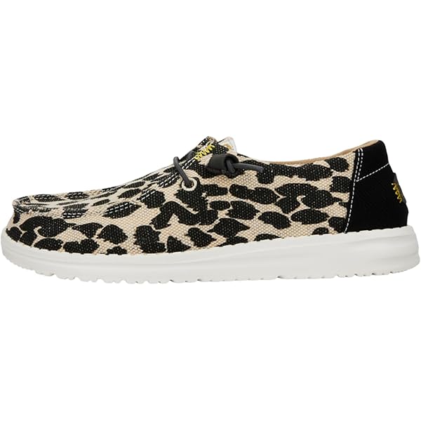 Hey Dude Cowgirl Donna 7 – Scarpe Slip-On Stampa Mucca Nero/Bianco Con Glitter, Nuove Senza Scatola
