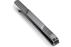 TAIGRAMA Tie Clip for Men Gun Black Gold Silver, Tie Bar and Tie Pin Clip for Regular Ties Traditional Ties, Unique Mens Tie Clip Tie Clasp Black Suitable for Wedding