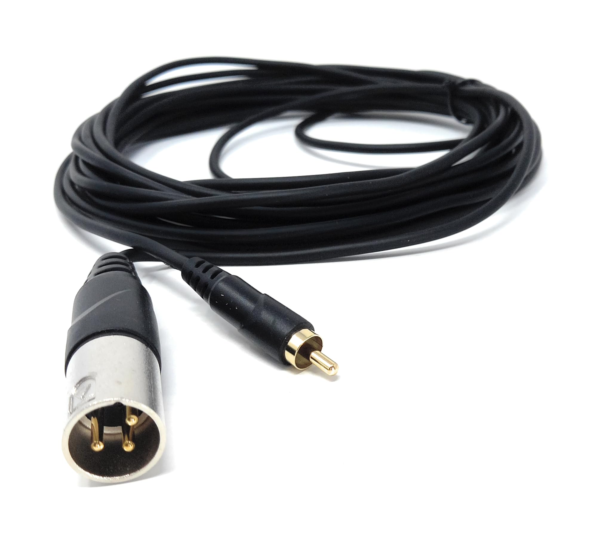 DRUT 7.5m 3-Pin Male XLR to RCA Phono Single Plug Cable for HiFi Audio, Music Instruments, Mixer, Microphone Lead, Cable, Gold Plated 24.5ft