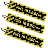 3 Pack Pull To Eject, Key Chain Tag with Key Ring - Keys, Cars, Motorcycles, Backpacks, Luggage and Gifts - EDC