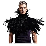 L'VOW Gothic Black Feather Shrug Cape Shawl