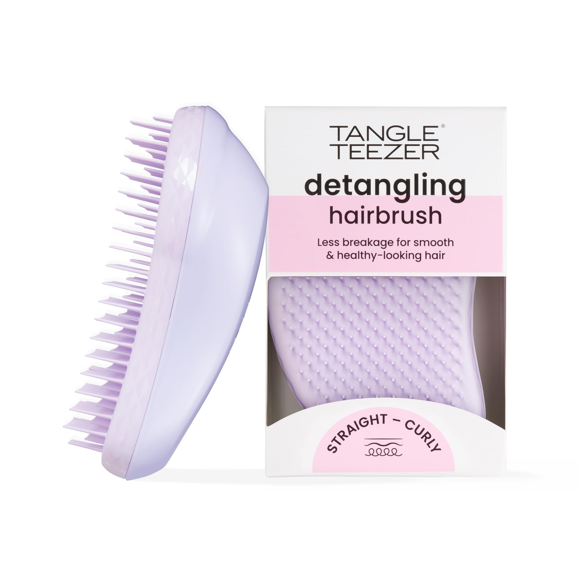 Tangle Teezer | The Original Detangling Hairbrush | Perfect for Wet & Dry Hair | Two-Tiered Teeth & Palm-Friendly Design | For Glossy, Frizz-Free Locks | Vintage Lilac