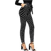 WDIRARA Women's Plaid Print Work Pants Soft Skinny Fashion Leggings | Stretchy