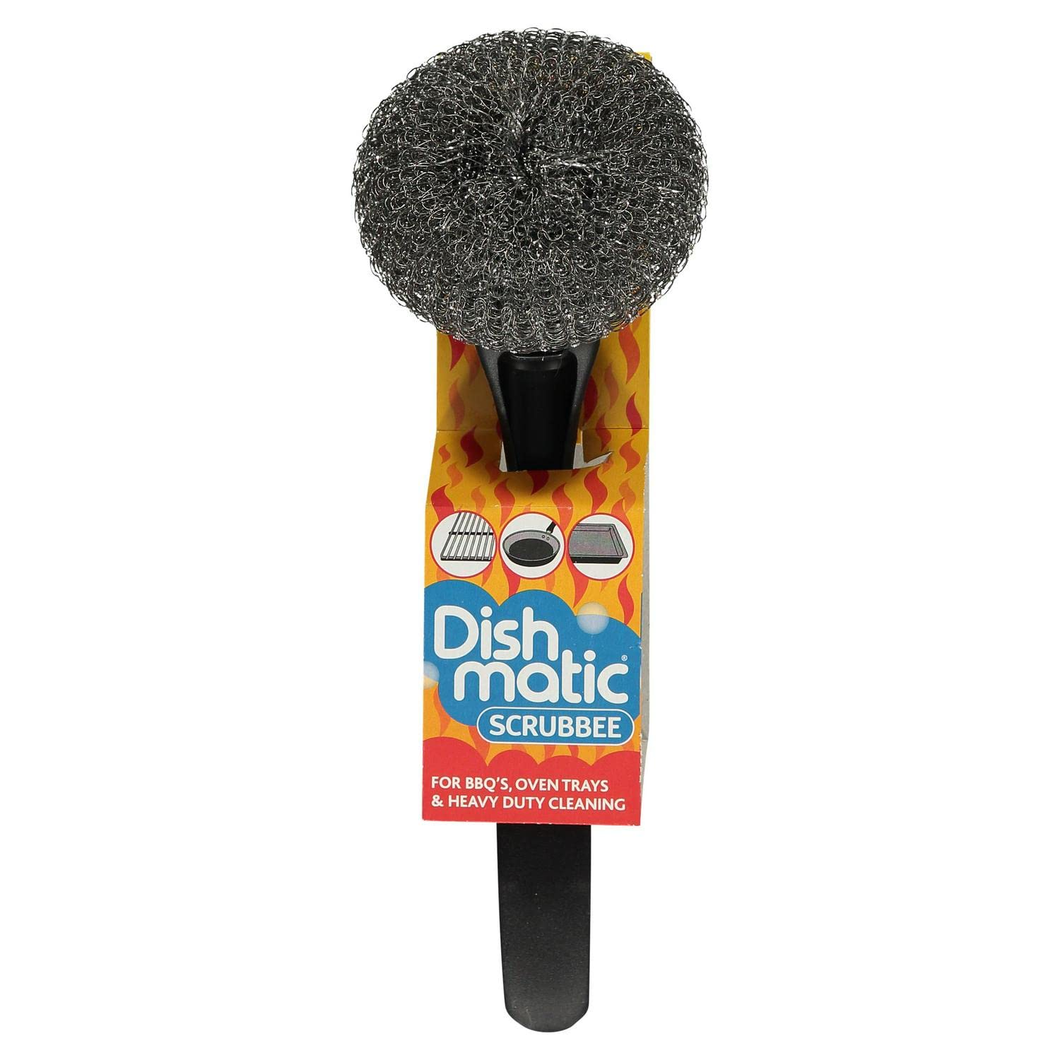 Dishmatic Scrubbee Solid Steel Handle Stainless Steel Scourer Head, 1 count