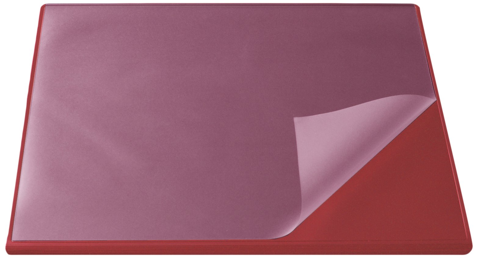 Läufer Durella Flexoplan 44624 Desk Mat with Edge Protection and Transparent Pad 52 x 65 cm Non-Slip Desk Mat Red