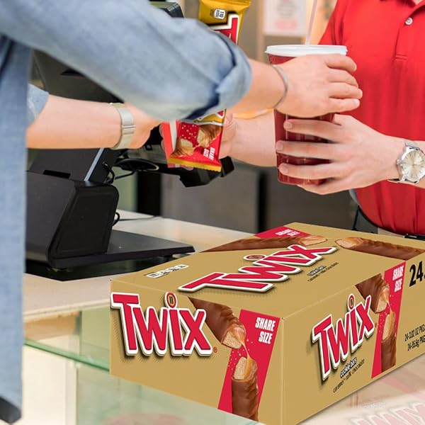 TWIX CARAMEL CHOCOLATE COOKIE CANDY BARS, BULK CANDY PACK, SHARE SIZE, 3.02 OZ BARS (PACK OF 24)