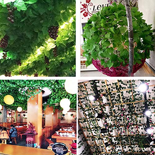 VGOODALL 16 Stück Efeu Künstlich, 35 Meter Künstliche Hängepflanzen mit 100 Stück Nylon Kabelbinder für Girlande Geschenke Party Garten Hochzeit Wand Home Decor