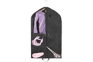 QCHENGSAN Waterproof Hanging Garment Bag,40 inch Garment Bags for Hanging Clothes,Garment Bags for Travel Storage,Dance Clothes Bag,Kids Garment Bag for Dance Costumes,Sports,Theatre,Beauty Pageants (Black)