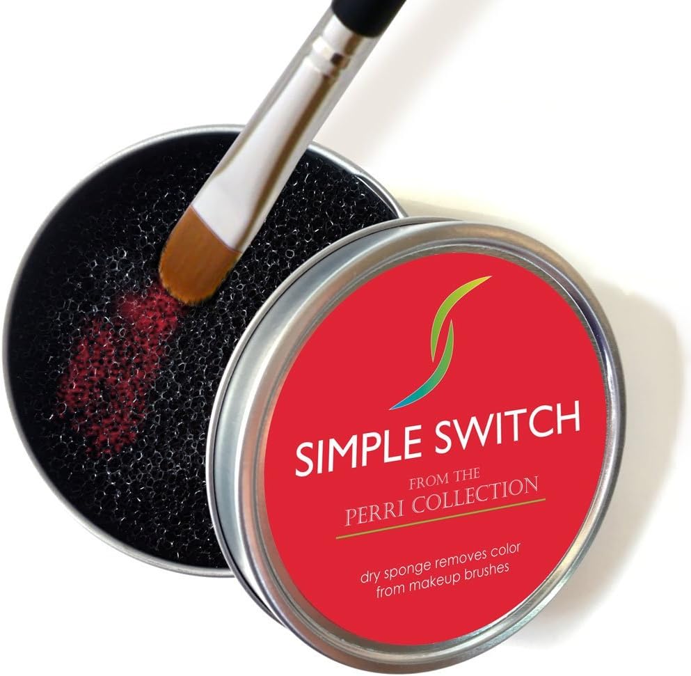 Simple Switch Makeup Brush Cleaner, FASTEST Time Saver for Eyeshadow Color Switch + Makeup Cleaning | Compact, Easy for Travel, Eliminate Cross-Contamination | Professional Makeup Cleaner Dry Sponge