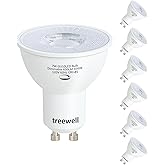 TREEWELL GU10 LED Dimmable Bulb, 5000K 650LM Daylight White LED Light Bulb,7W Track Lighting Bulb(50W Halogen Equivalent), GU